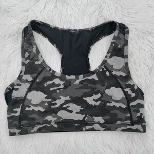 Fabletics Camouflage Scoop Neck Racerback Mesh Padded Sports Bra Small Women